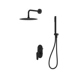 Système de douche encastrable avec douche de pluie Cetus Matt Black - Image principale