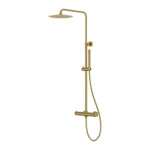 Set de douche apparent Orion en or brossé mat avec douche de pluie - Image principale