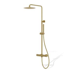 Set de douche apparent Orion en or brossé mat avec douche de pluie - Image supplémentaire