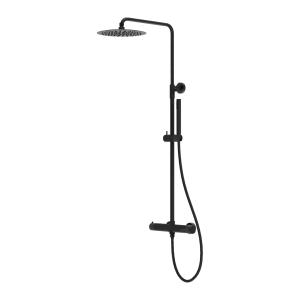 Ensemble de douche apparent avec douche de pluie Orion Matt Black - Image principale