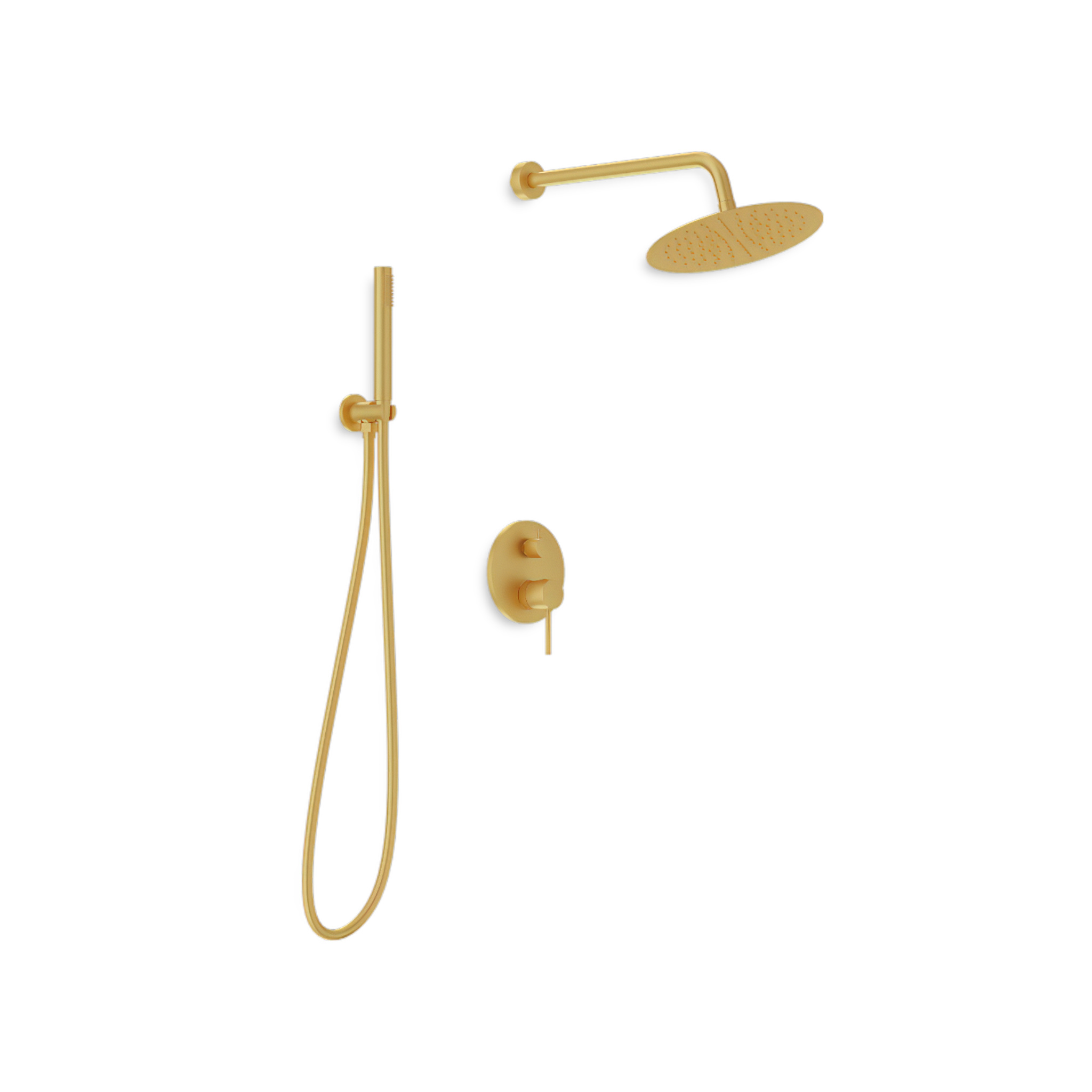 Système de douche encastré Orion en or brossé