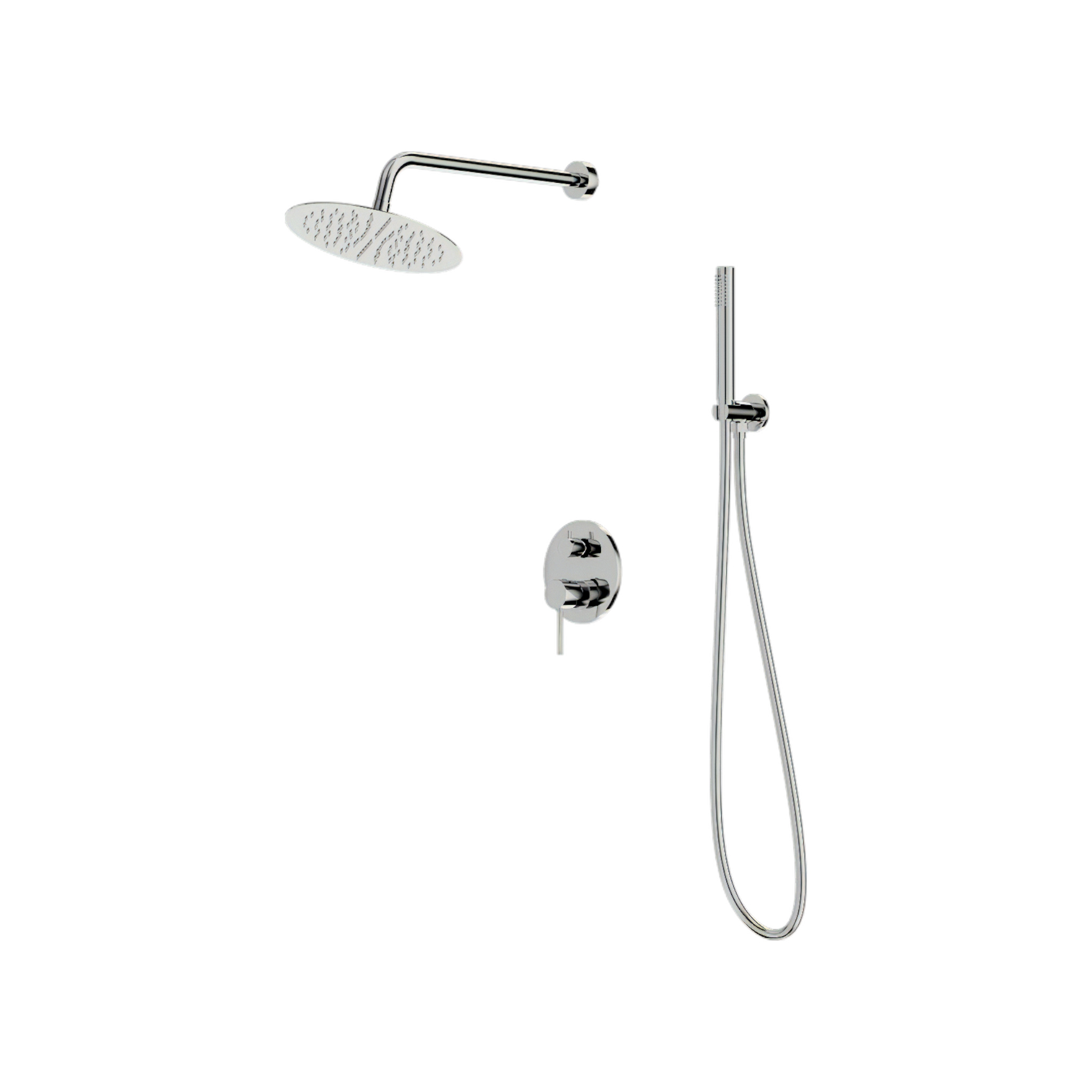 Système de douche encastré Orion chromé avec douche de pluie