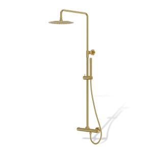 Ensemble de douche thermostatique en apparent avec pomme de douche Orion Brushed Gold - Image supplémentaire
