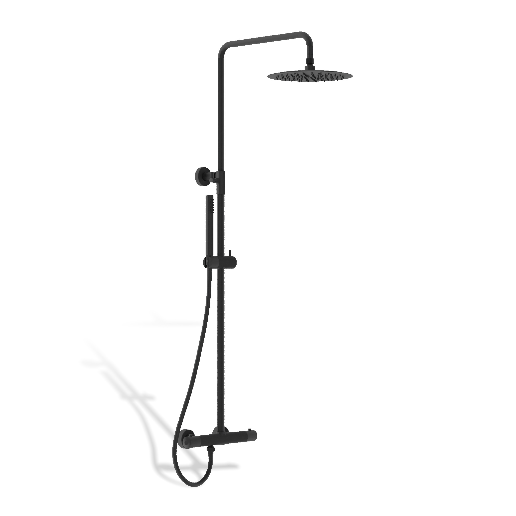 Douche de pluie et douchette du set de douche Orion en noir mat