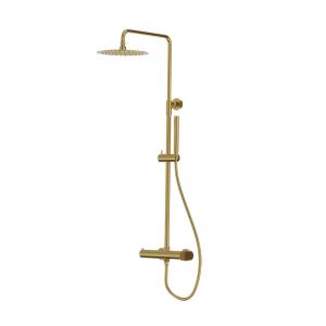 Ensemble de douche apparent avec douche de pluie Spark – Or brossé - Image principale