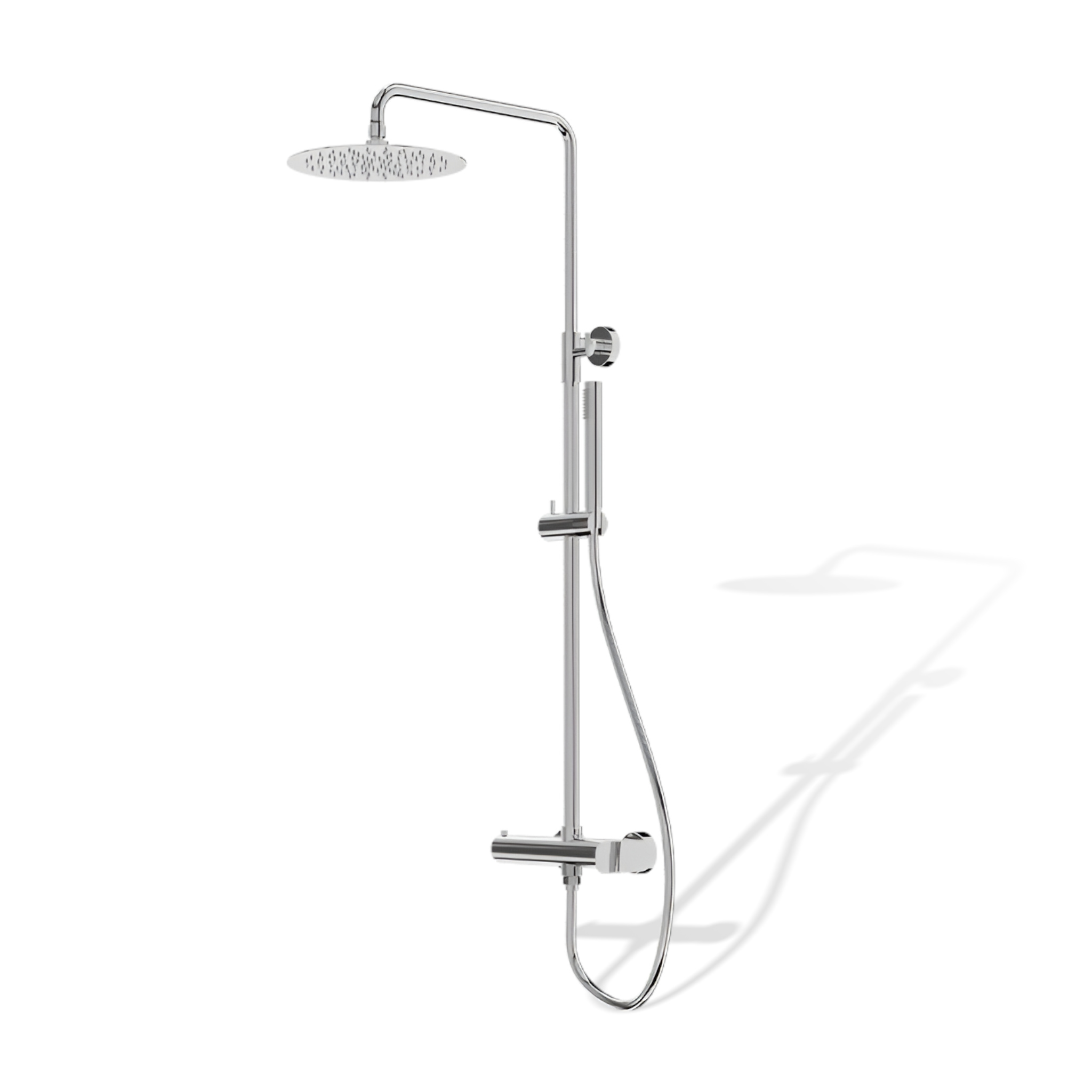 Système de douche apparent Spark chrome avec pomme de douche de pluie