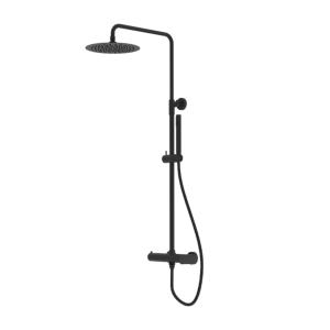 Système de douche apparent avec douche de pluie – Spark Noir mat - Image principale