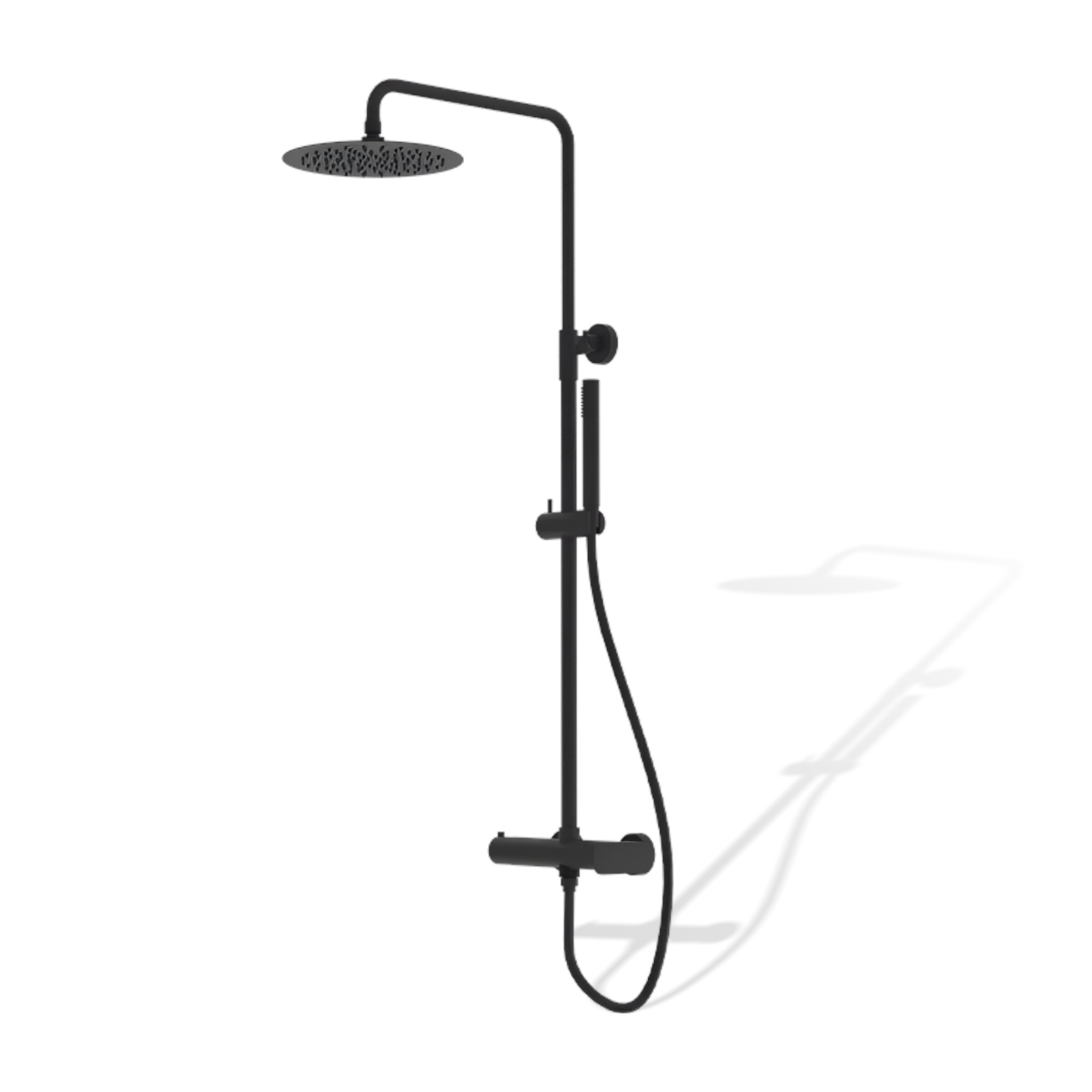 Système de douche apparent Spark noir mat avec douche de pluie