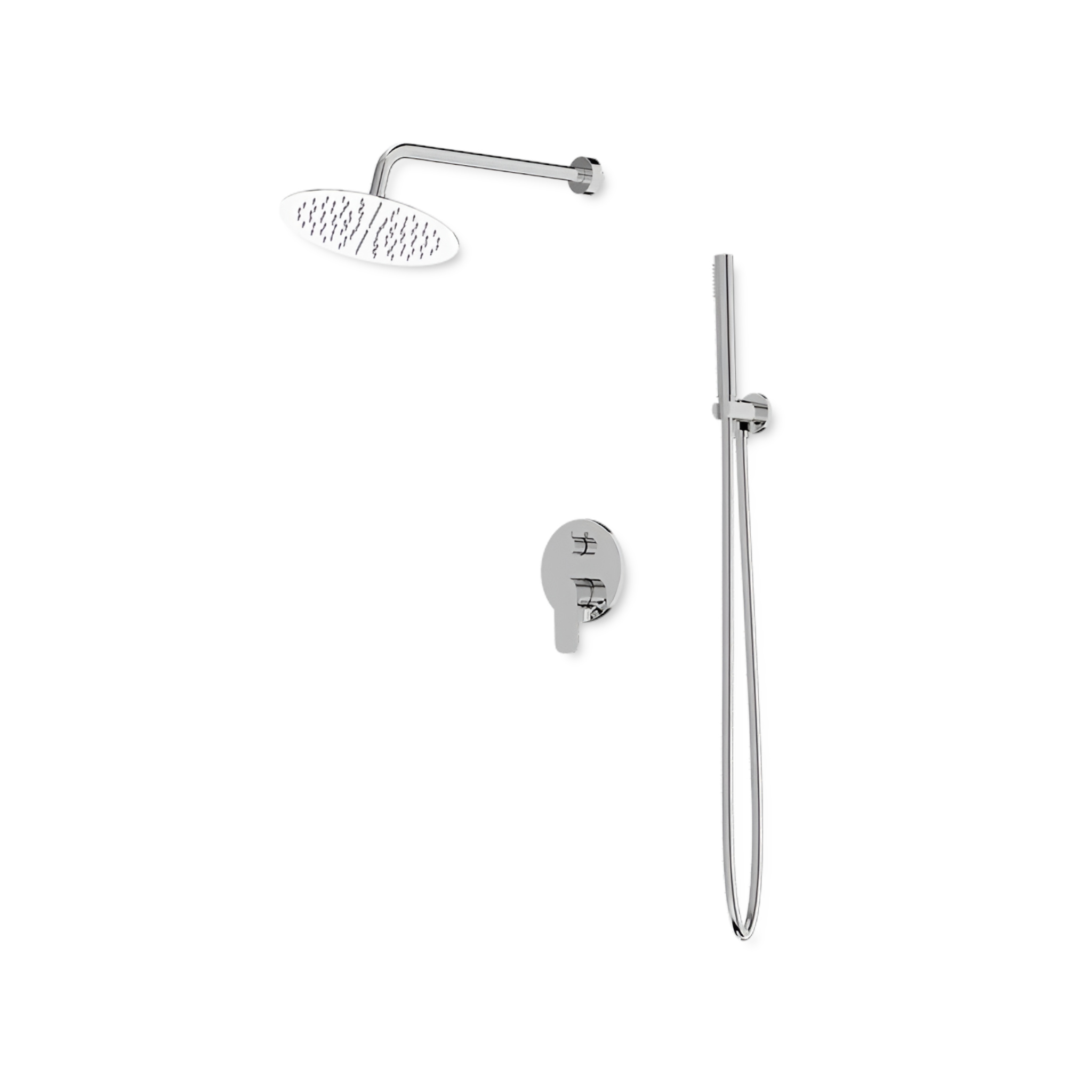 Système de douche Spark chromé avec douche de pluie et douchette