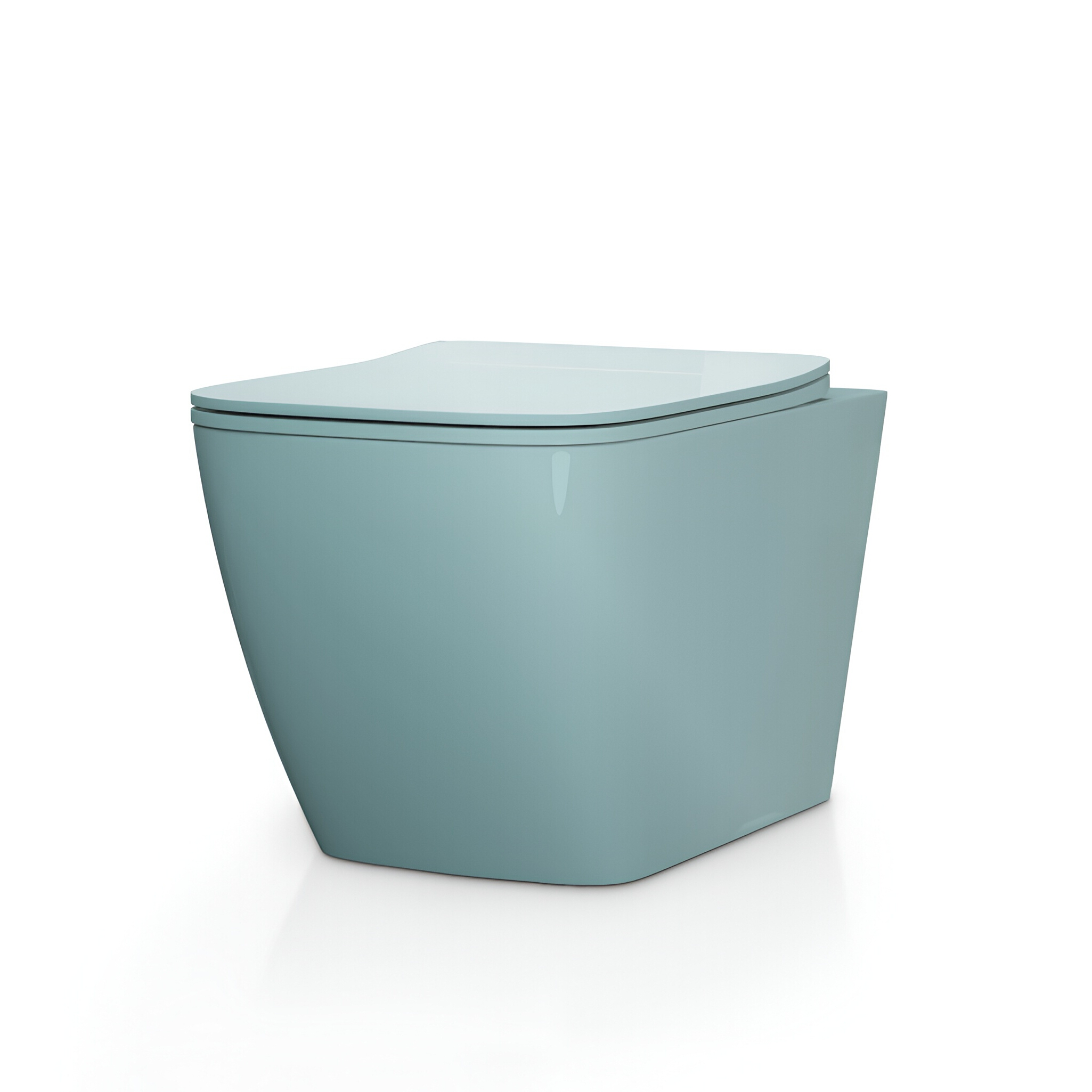 WC suspendu Onil Green Mint sans bride, céramique vert menthe