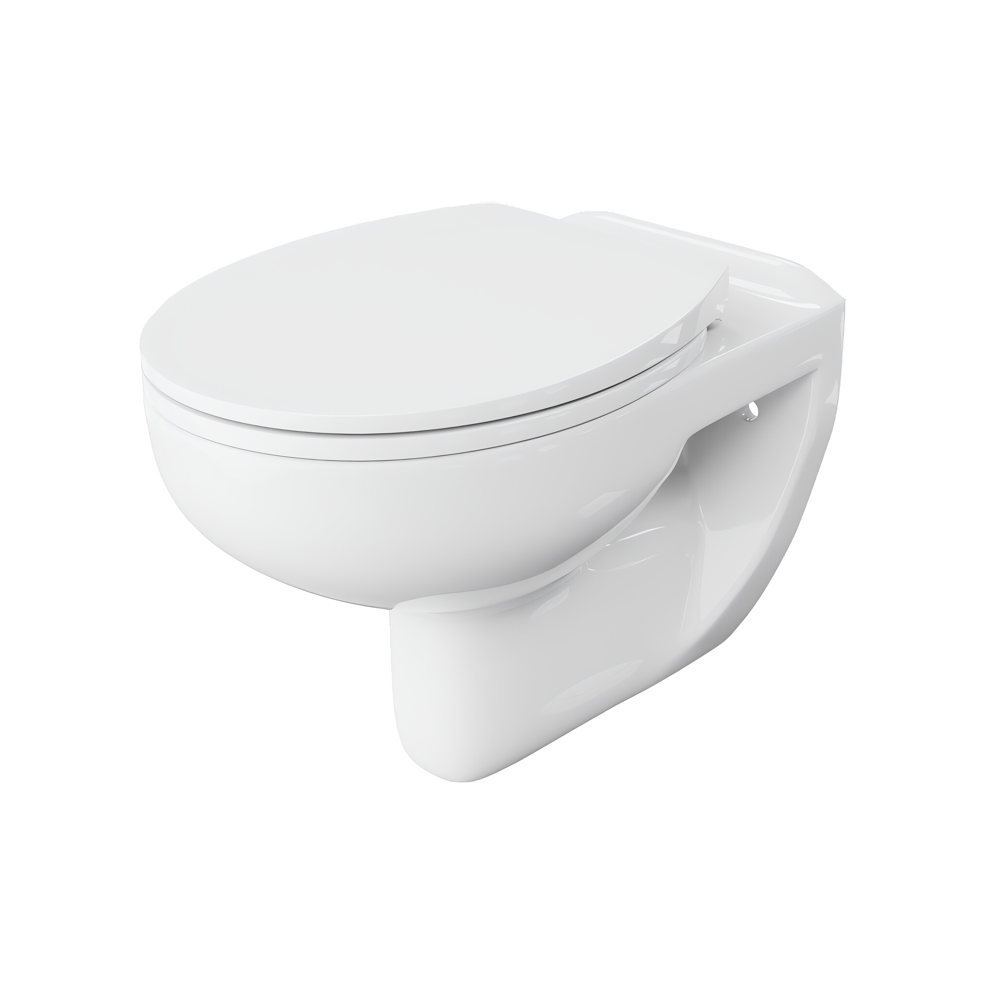 WC suspendu ARCTIC – rond, sans bride, avec abattant frein de chute