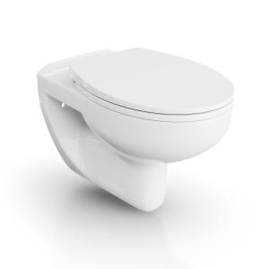 WC suspendu ARCTIC – rond, sans bride, avec abattant frein de chute - Image supplémentaire