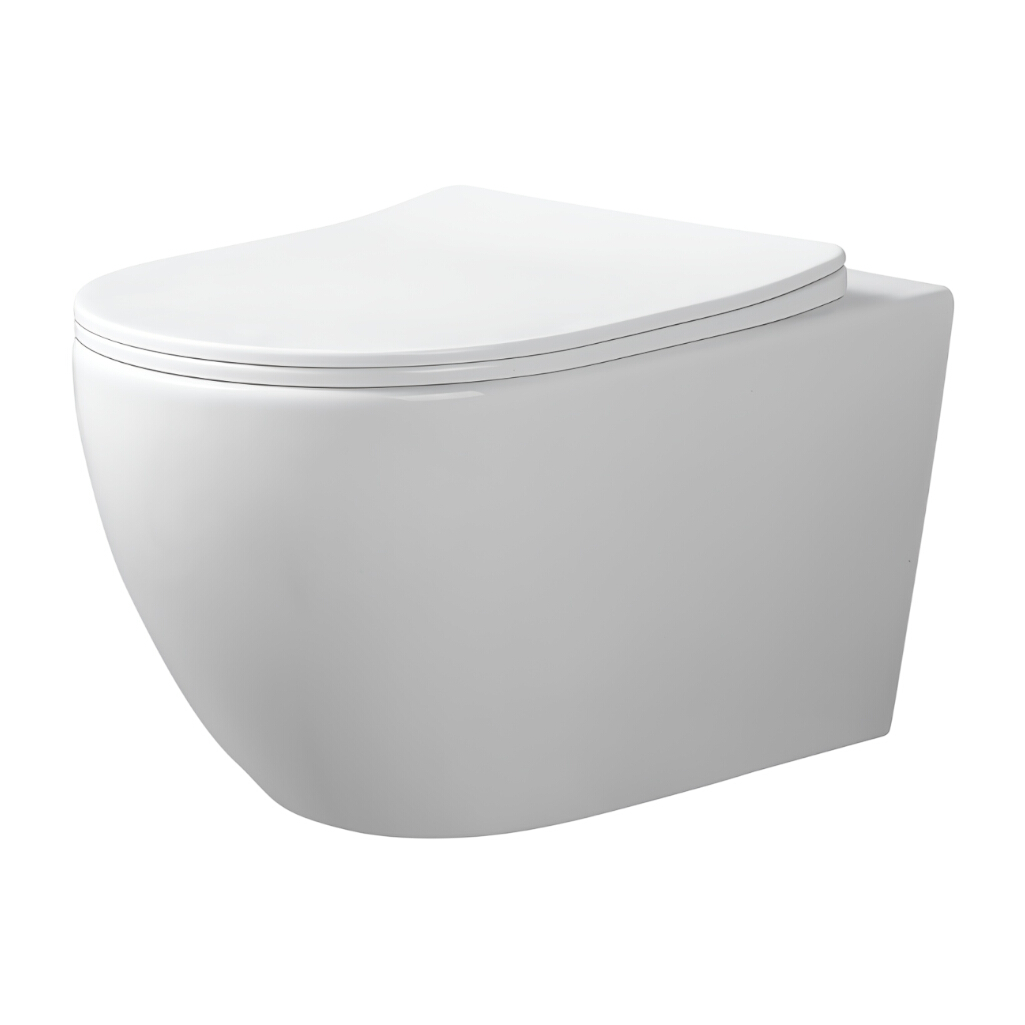 WC suspendu Cliper 2.0 compact en céramique blanc brillant