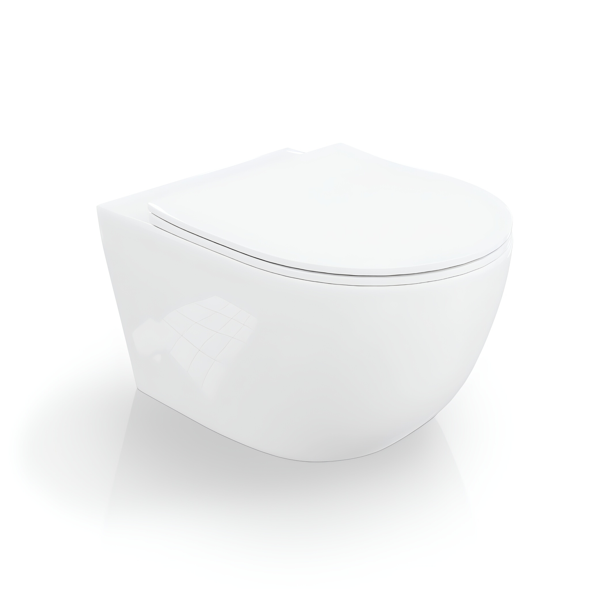 WC suspendu Cliper Grande 2.0 blanc brillant avec abattant blanc