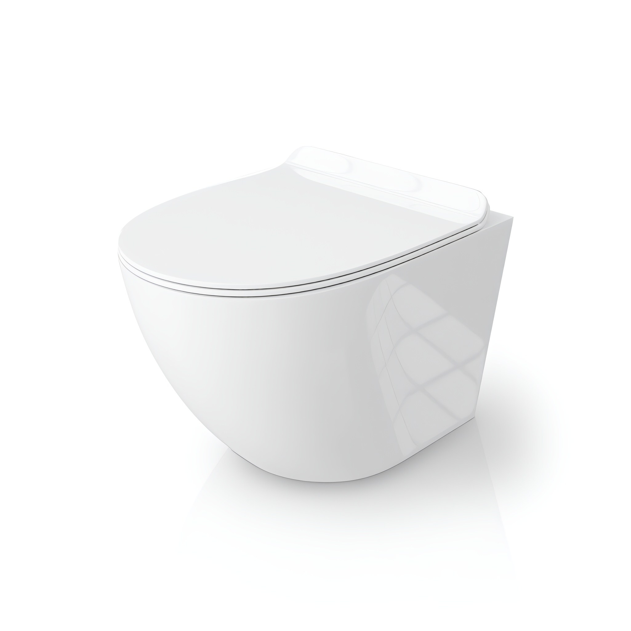WC suspendu Lio Slim sans bride en céramique blanc brillant