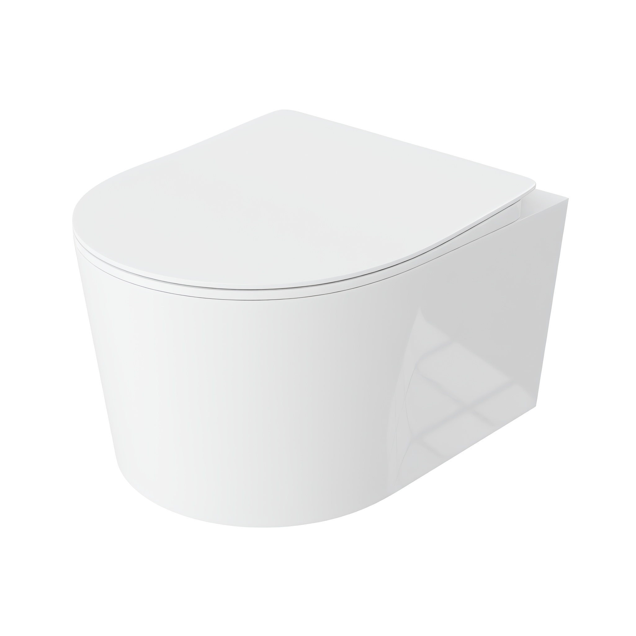 WC suspendu LOSO, compact, sans bride, avec abattant Slim à fermeture amortie (Softclose)