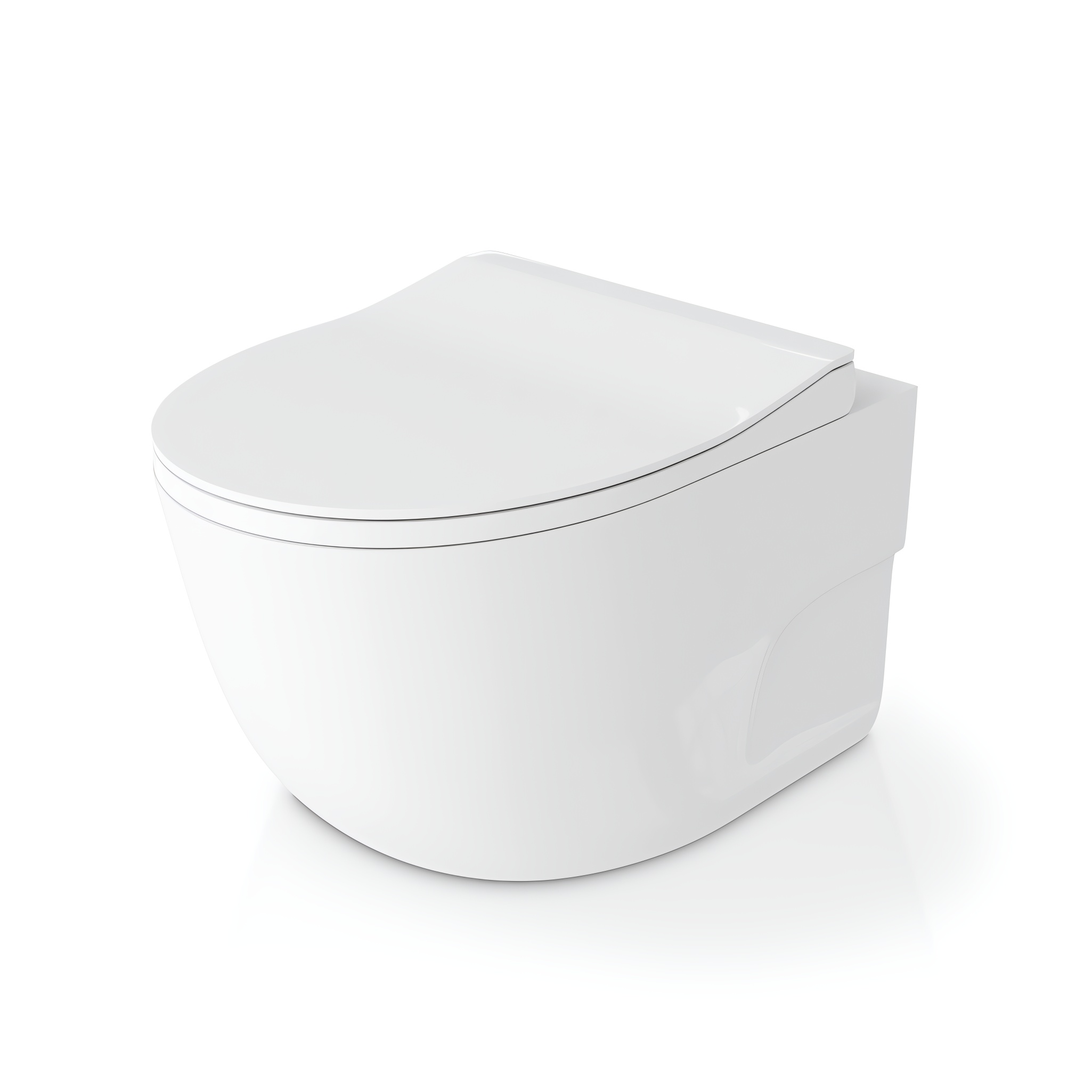 WC suspendu ROTO blanc brillant avec abattant Slim blanc